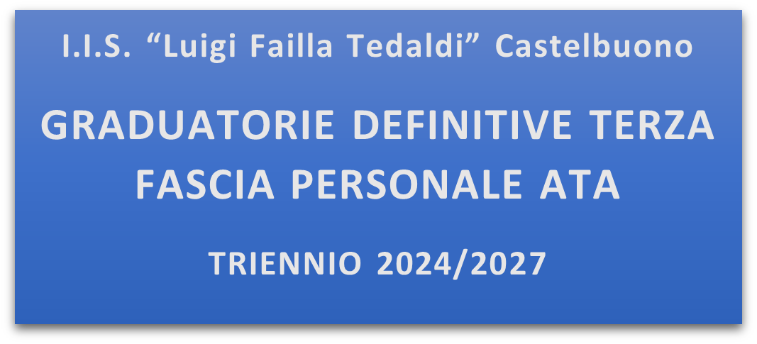 Pubblicazione graduatorie definitive di circolo e di istituto di III fascia del personale ATA valide per gli AA.SS 2024/2025; 2025/2026 e 2026/2027 (DM 89/2024)