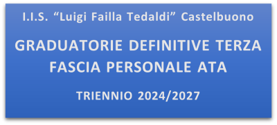 Pubblicazione graduatorie definitive di circolo e di istituto di III fascia del personale ATA valide per gli AA.SS 2024/2025; 2025/2026 e 2026/2027 (DM 89/2024)